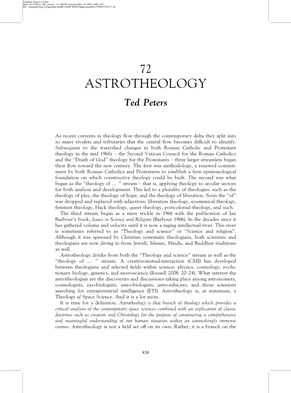 ASTROTHEOLOGY Ted Peters