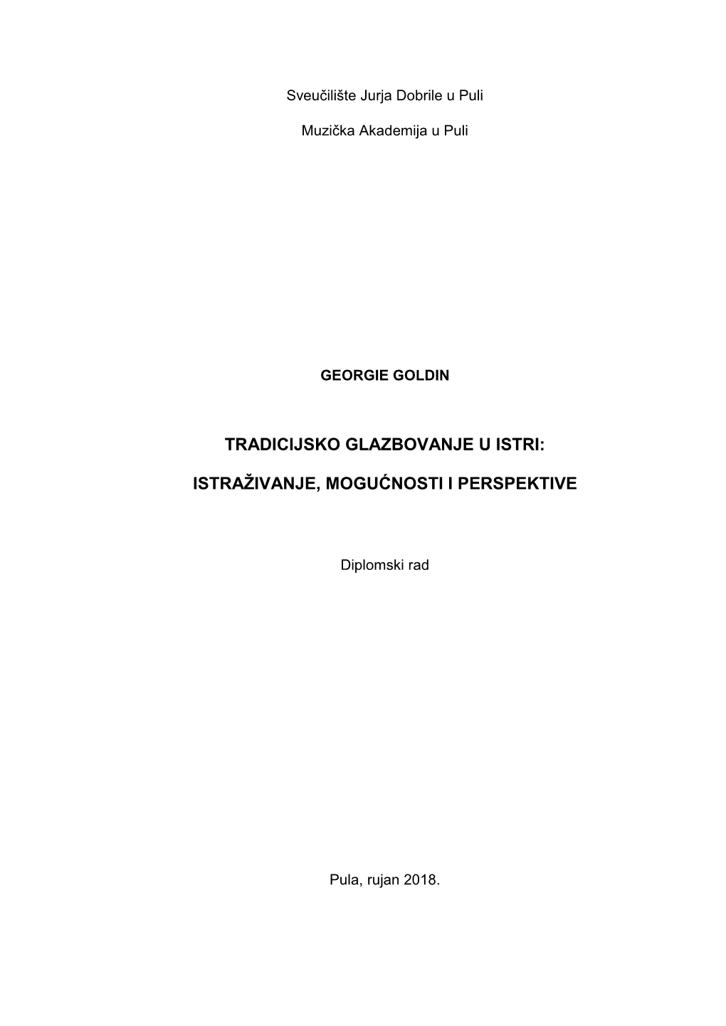 Tradicijsko Glazbovanje U Istri