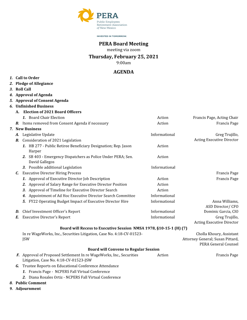 February 2021 Board Public Packet