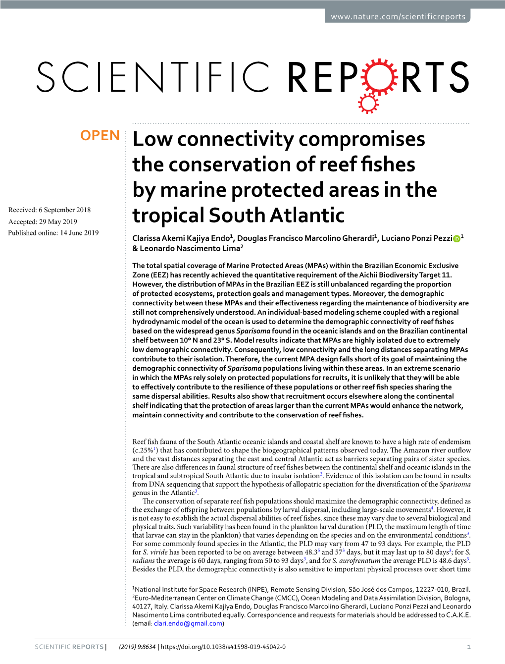 Low Connectivity Compromises the Conservation of Reef Fishes By