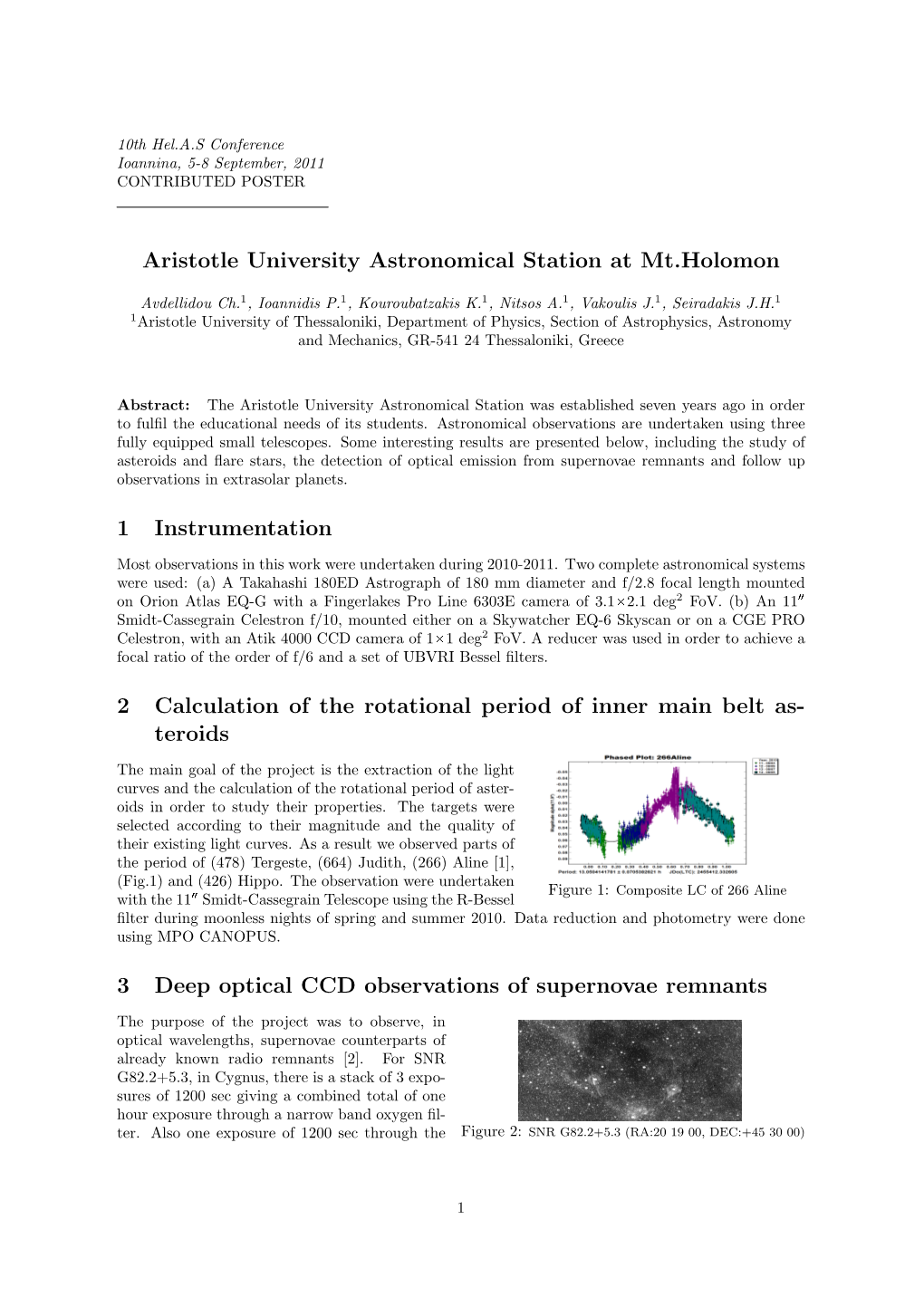 Aristotle University Astronomical Station at Mt.Holomon