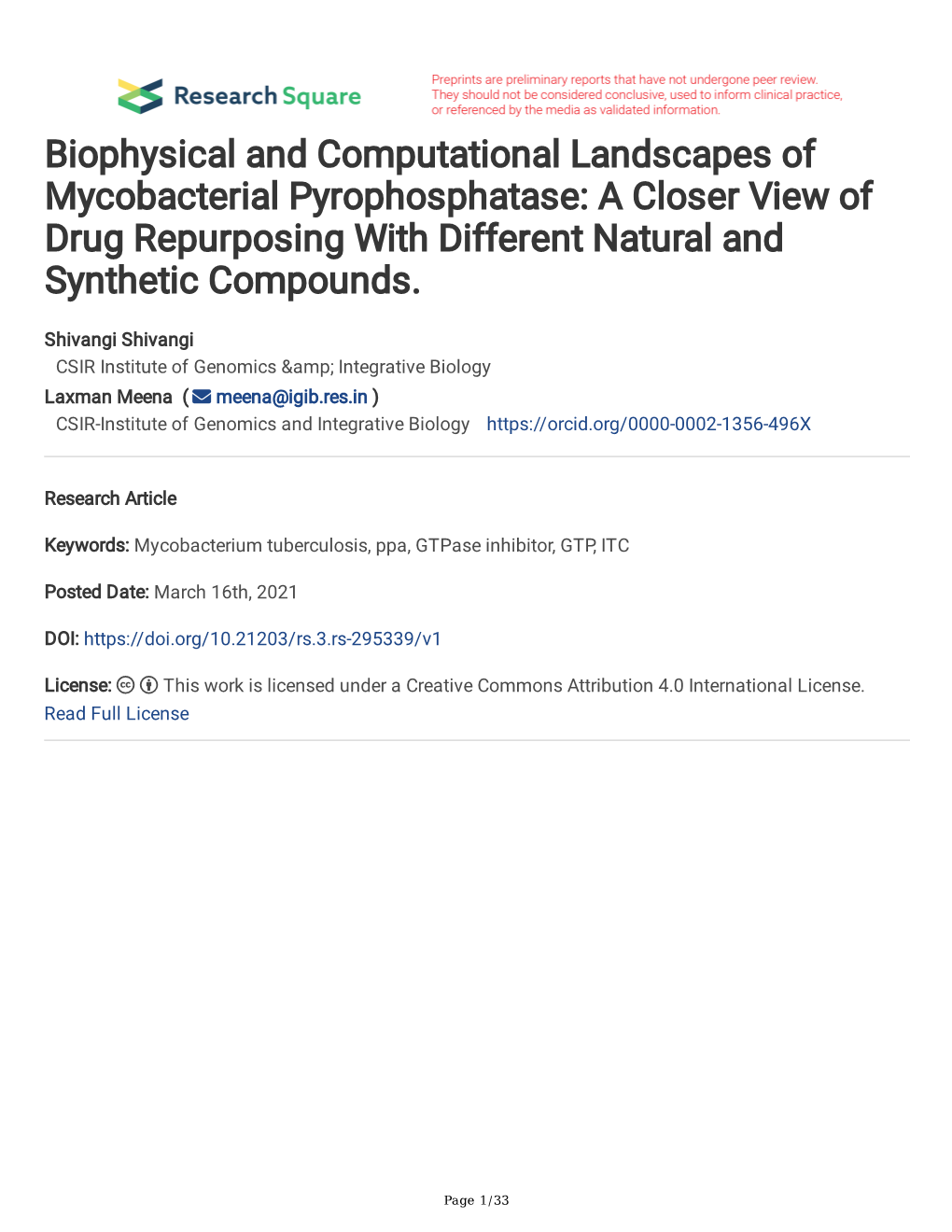 Biophysical and Computational Landscapes of Mycobacterial Pyrophosphatase: a Closer View of Drug Repurposing with Different Natural and Synthetic Compounds
