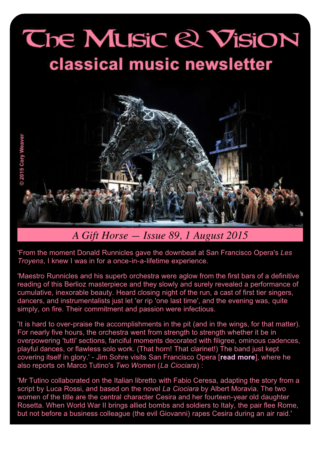 A Gift Horse — Issue 89, 1 August 2015