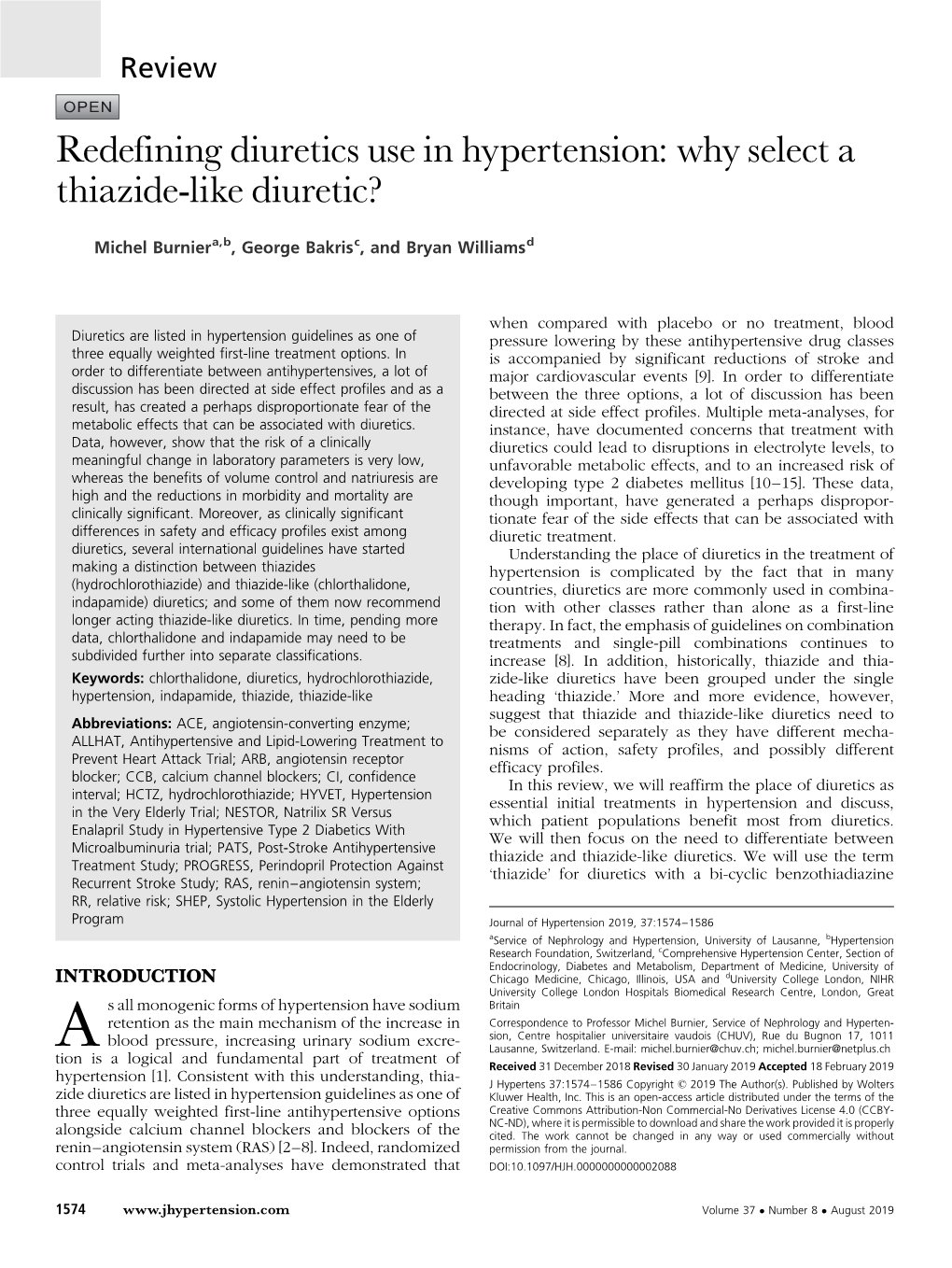 4. Redefining Diuretics Use in Hypertension-Why Select a Thiazide