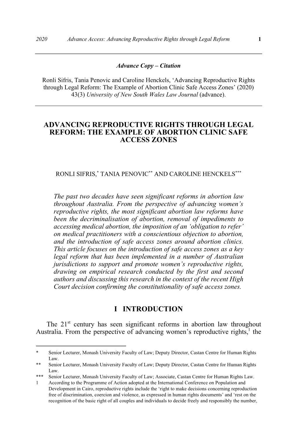 Advancing Reproductive Rights Through Legal Reform 1