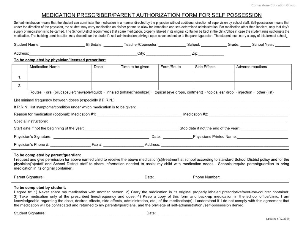 Medication Form