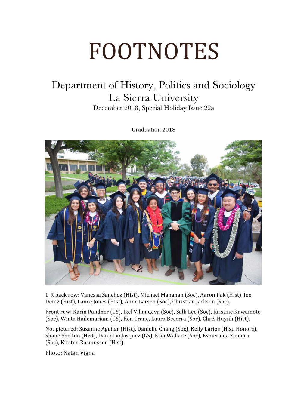 Footnotes Newsletter 2018