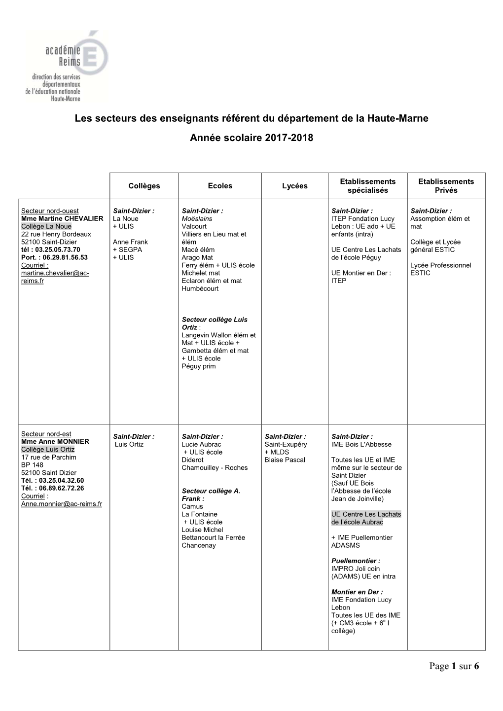 L'enseignant Référent