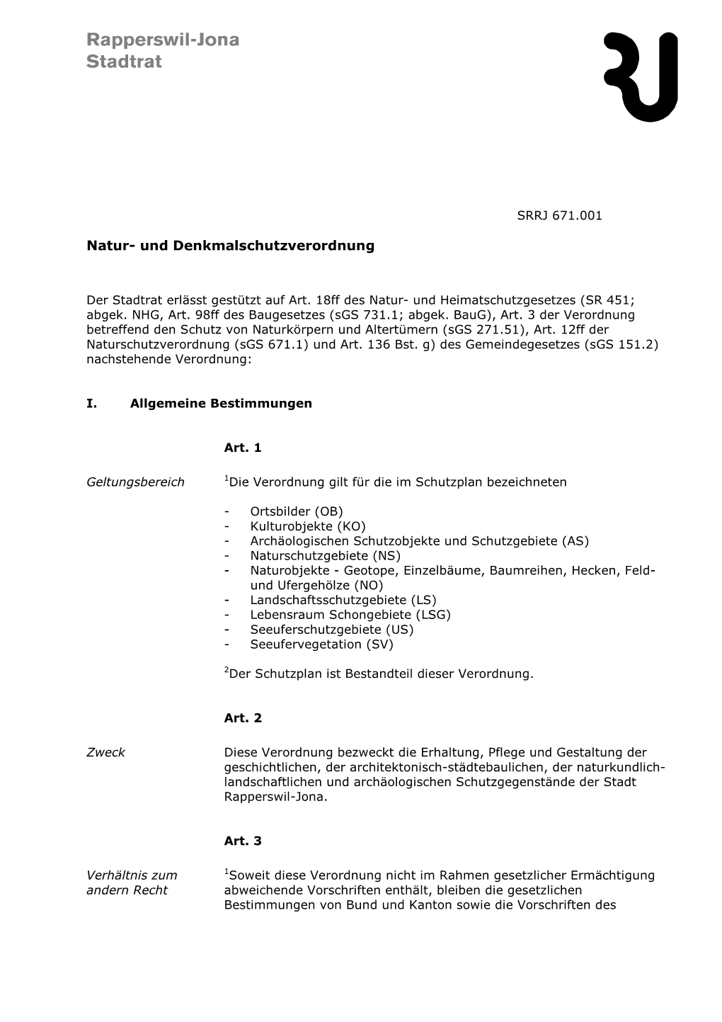 Natur- Und Denkmalschutzverordnung