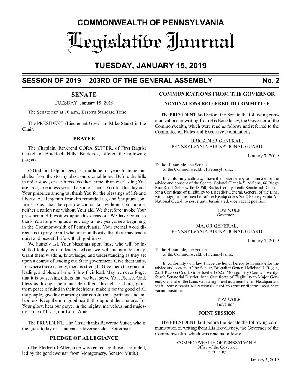 Legislative Journal