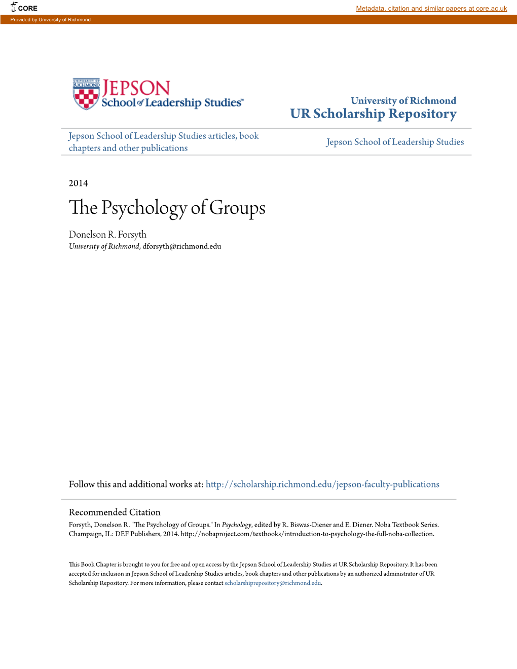 The Psychology of Groups | Noba