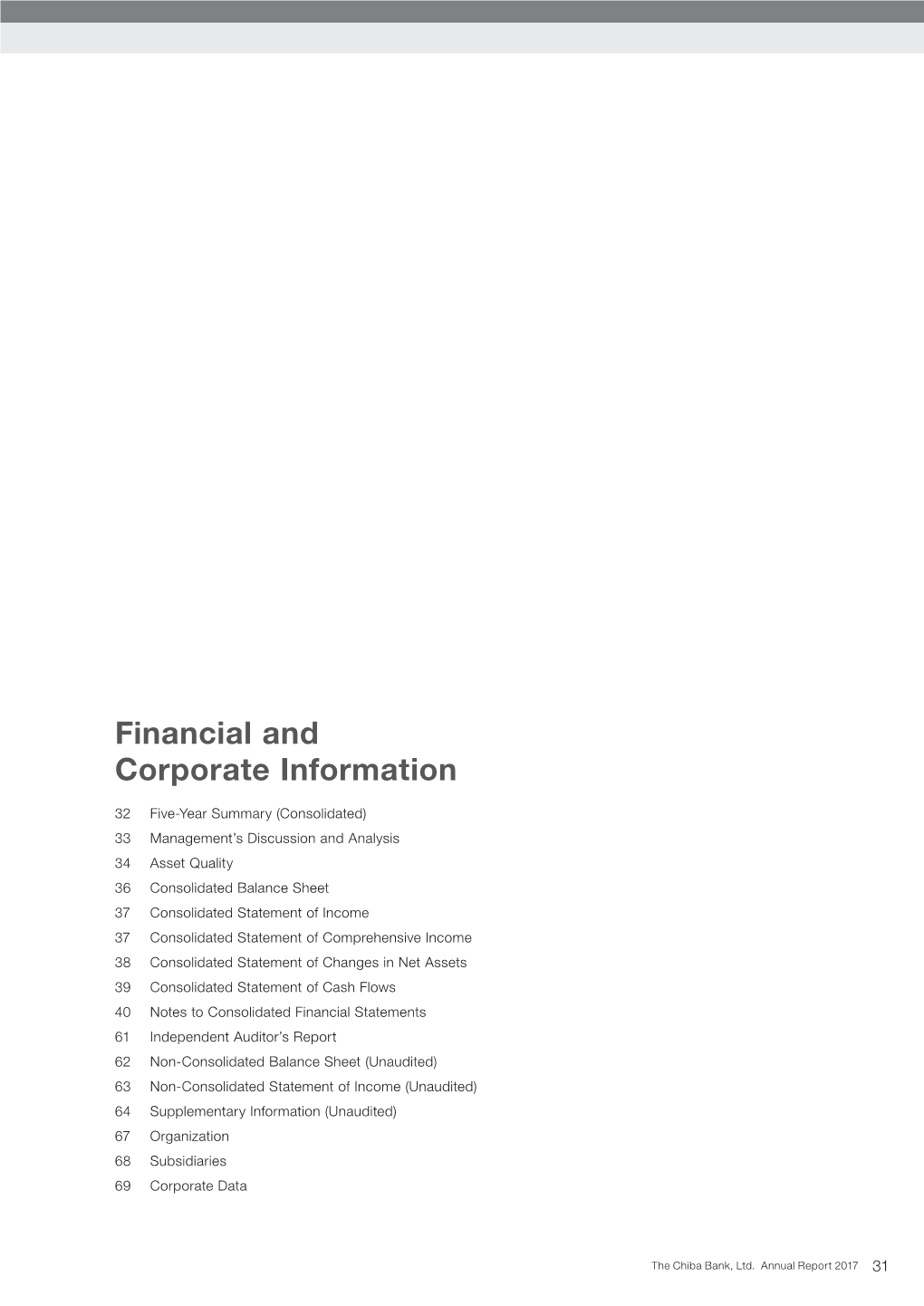 Financial and Corporate Information