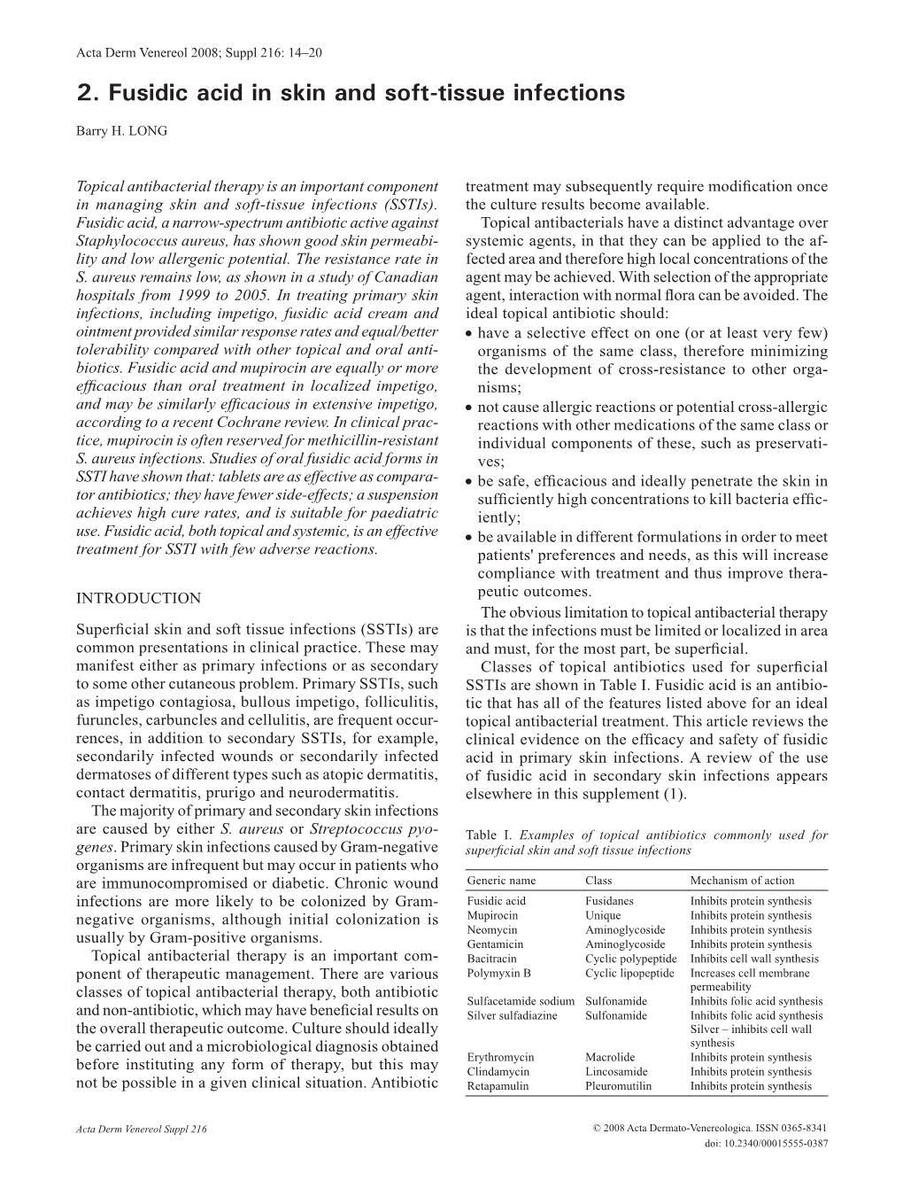 2. Fusidic Acid in Skin and Soft-Tissue Infections