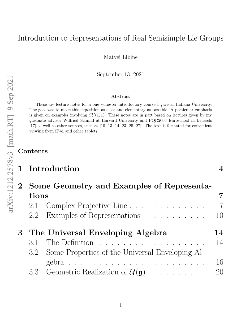 Introduction to Representations of Real Semisimple Lie Groups