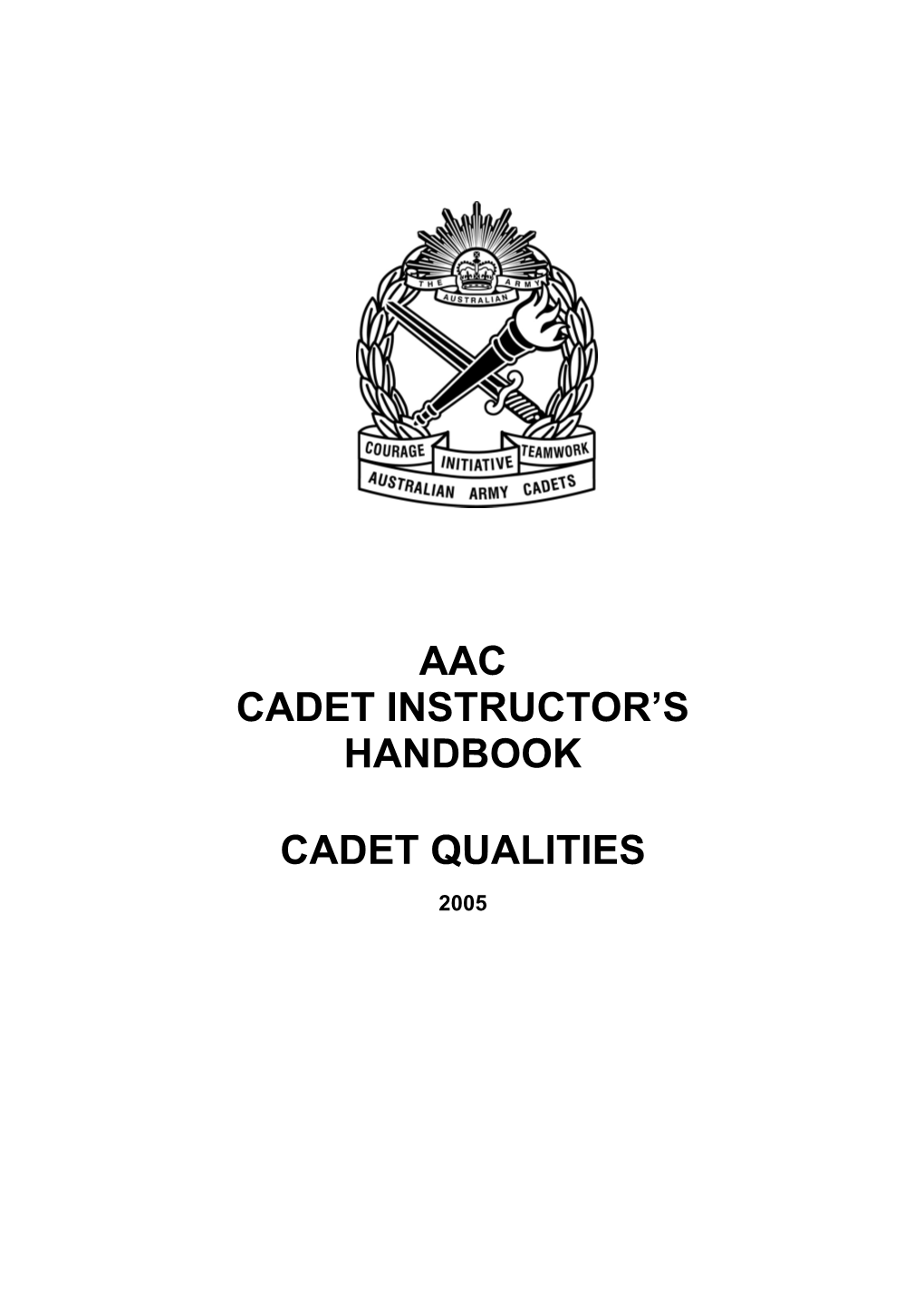 Aac Cadet Instructor's Handbook Cadet Qualities