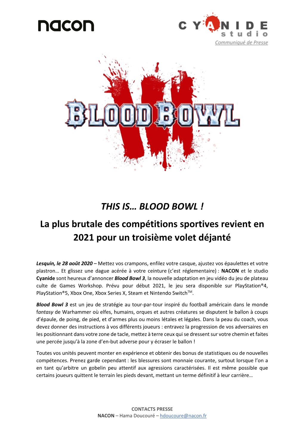 BLOOD BOWL ! La Plus Brutale Des Compétitions Sportives Revient En 2021 Pour Un Troisième Volet Déjanté