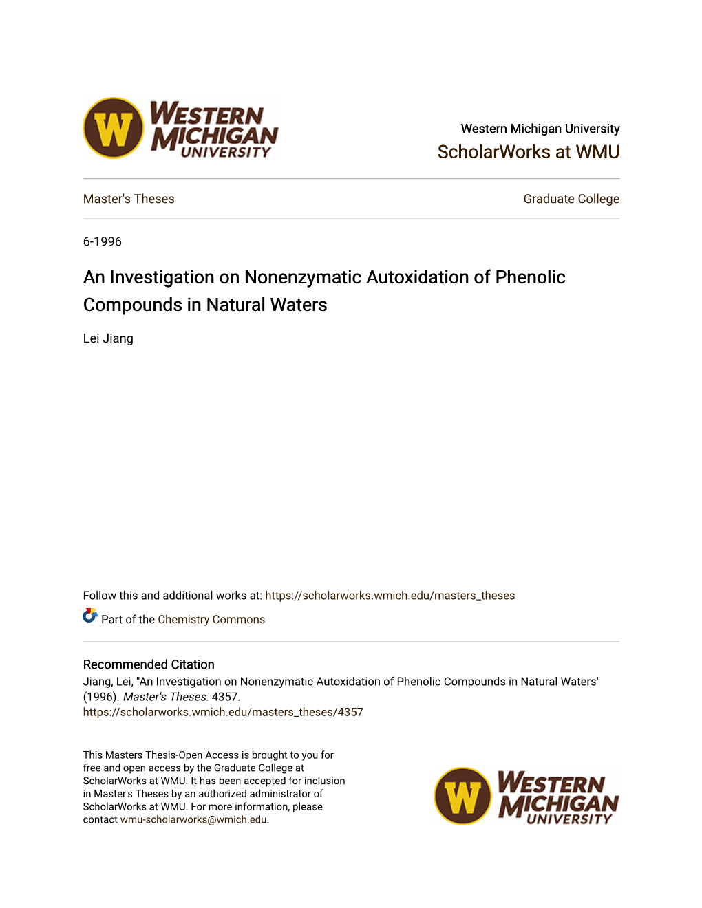 An Investigation on Nonenzymatic Autoxidation of Phenolic Compounds in Natural Waters