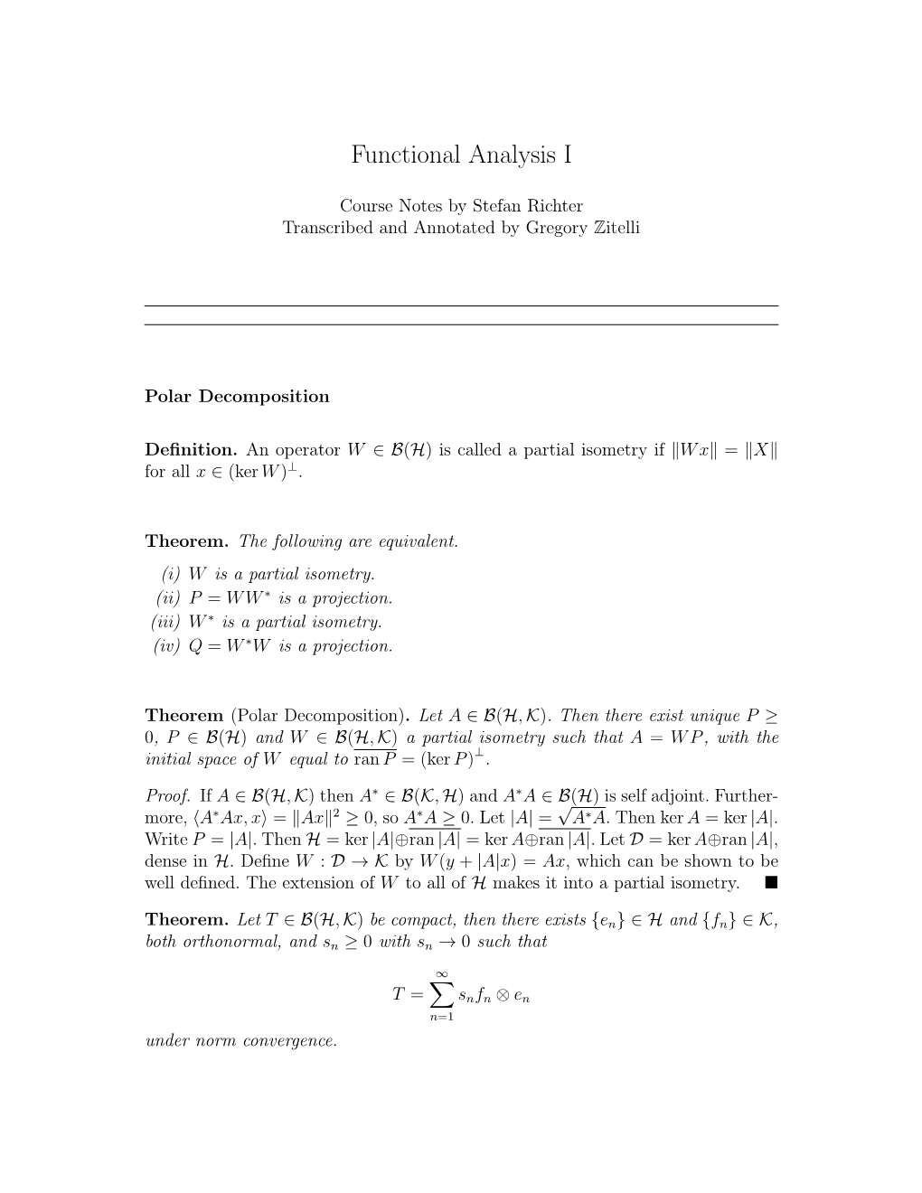 Functional Analysis I, Part 2