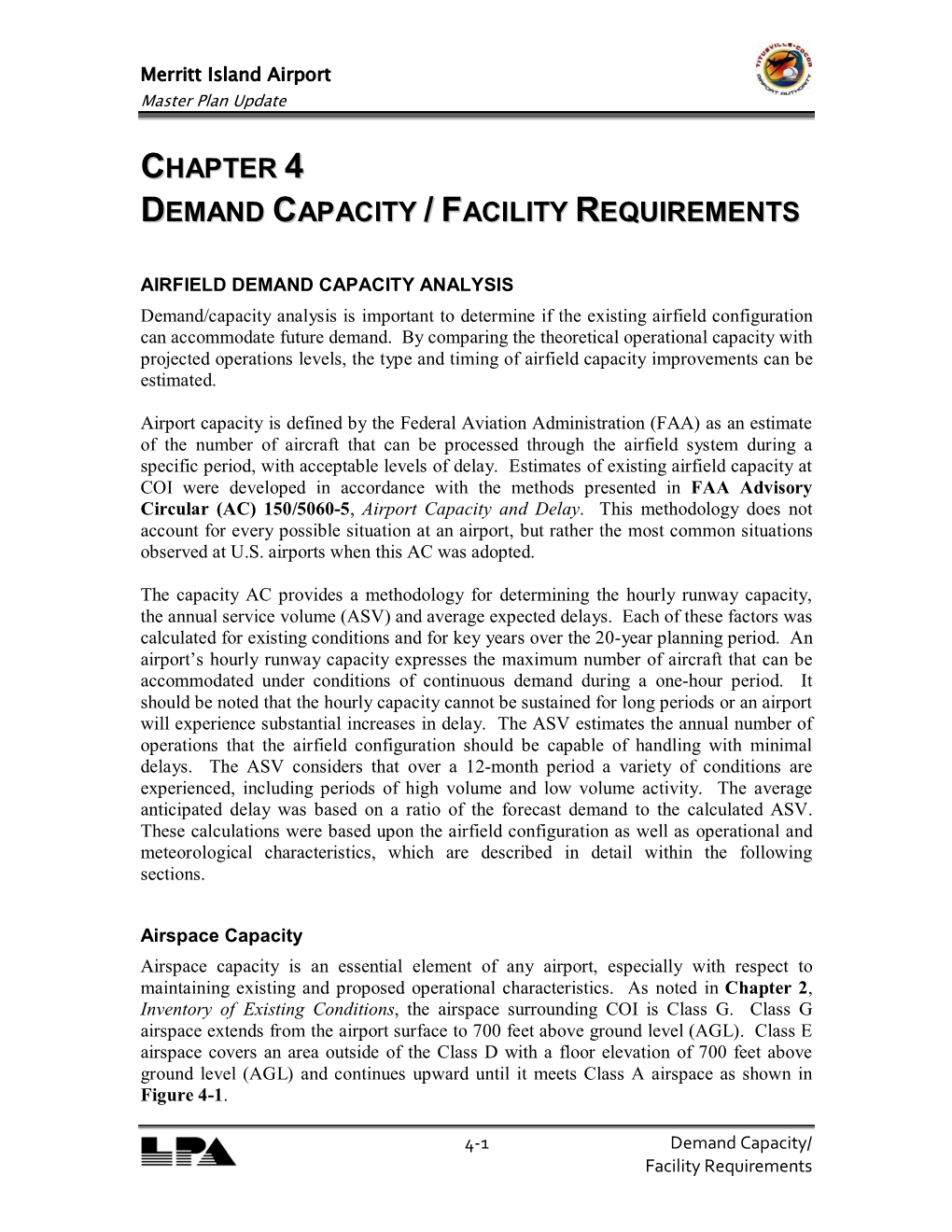 Chapter Demand Capacity / Facility Requirements