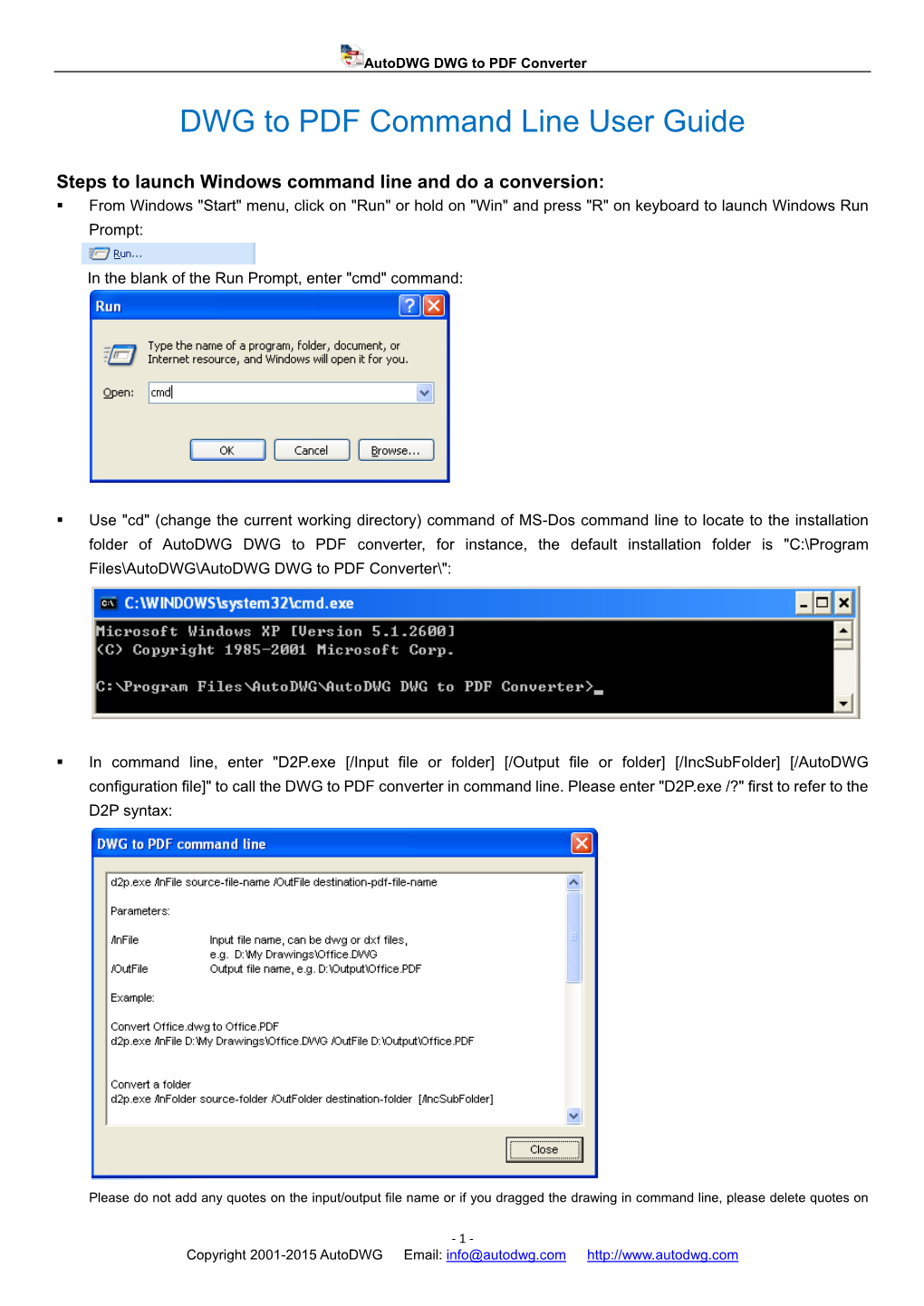 DWG to PDF Command Line User Guide