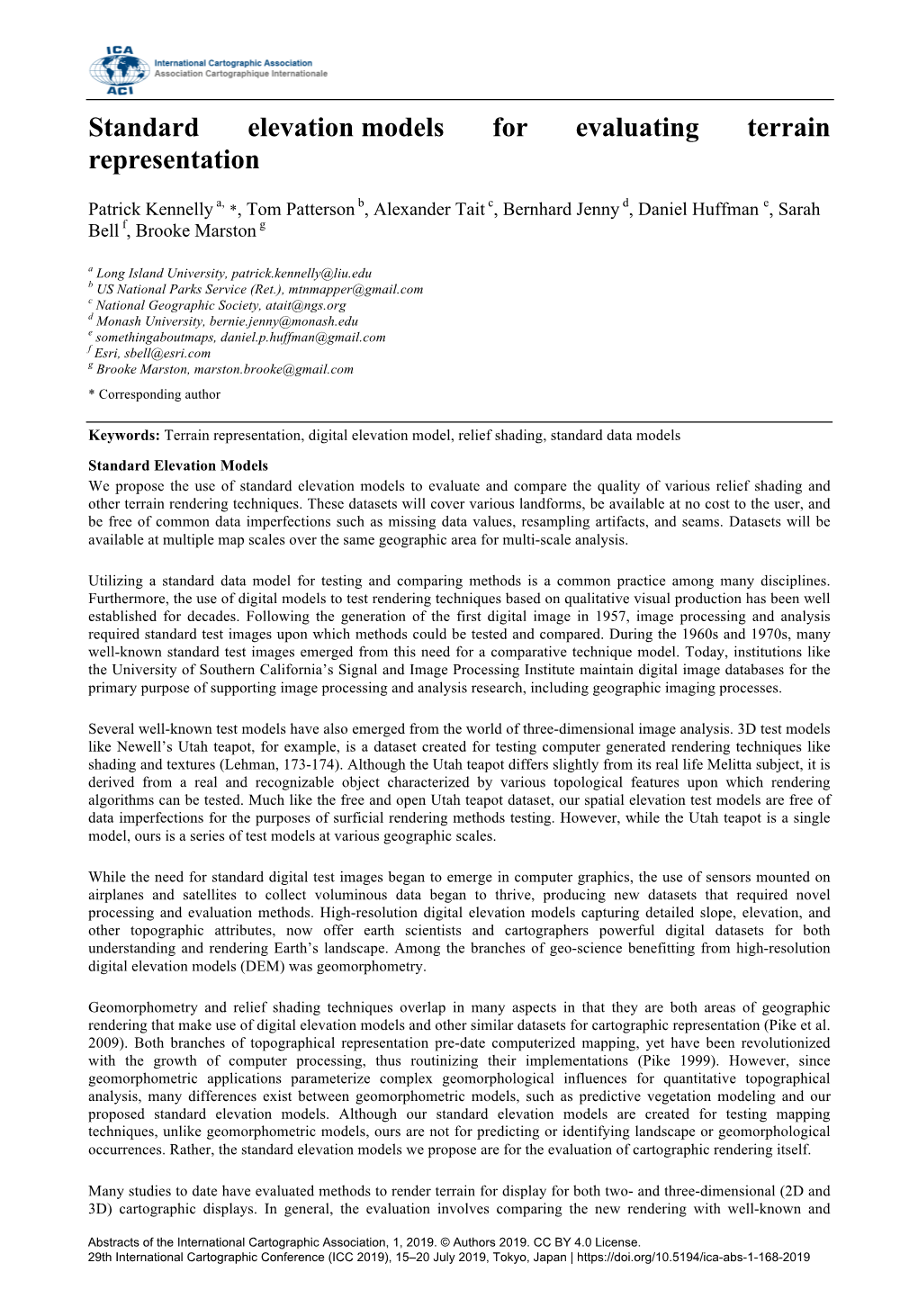 Standard Elevation Models for Evaluating Terrain Representation