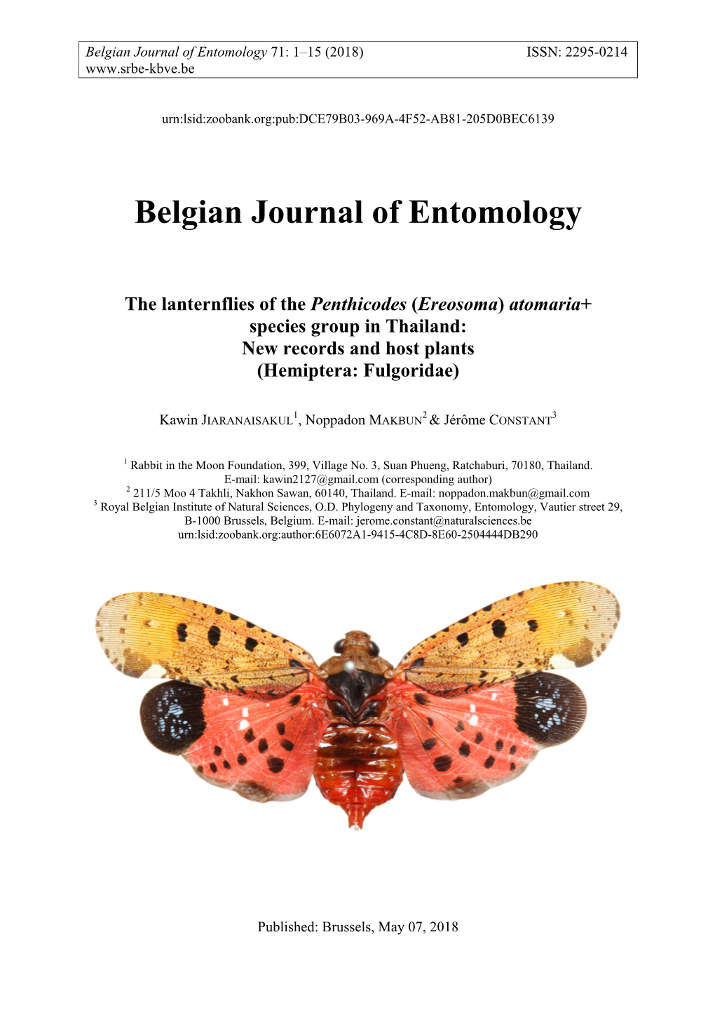 The Lanternflies of the Penthicodes (Ereosoma) Atomaria+ Species Group in Thailand: New Records and Host Plants (Hemiptera: Fulgoridae)