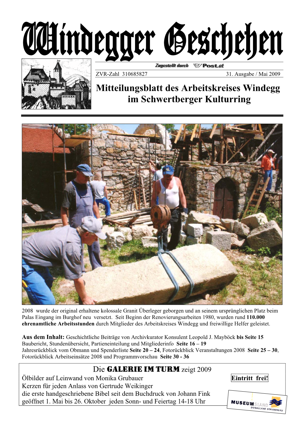 Mitteilungsblatt Des Arbeitskreises Windegg Im Schwertberger Kulturring
