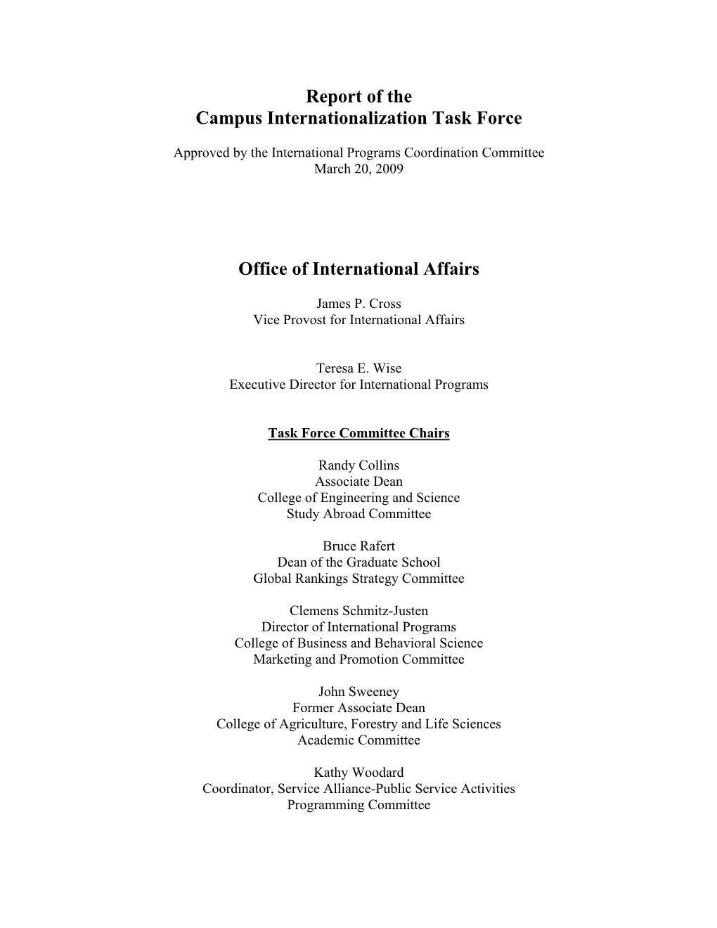 Campus Internationalization Task Force