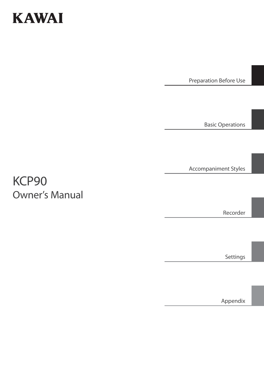 Kawai KCP90 Owner's Manual