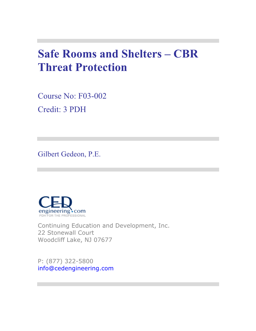 Safe Rooms and Shelters – CBR Threat Protection