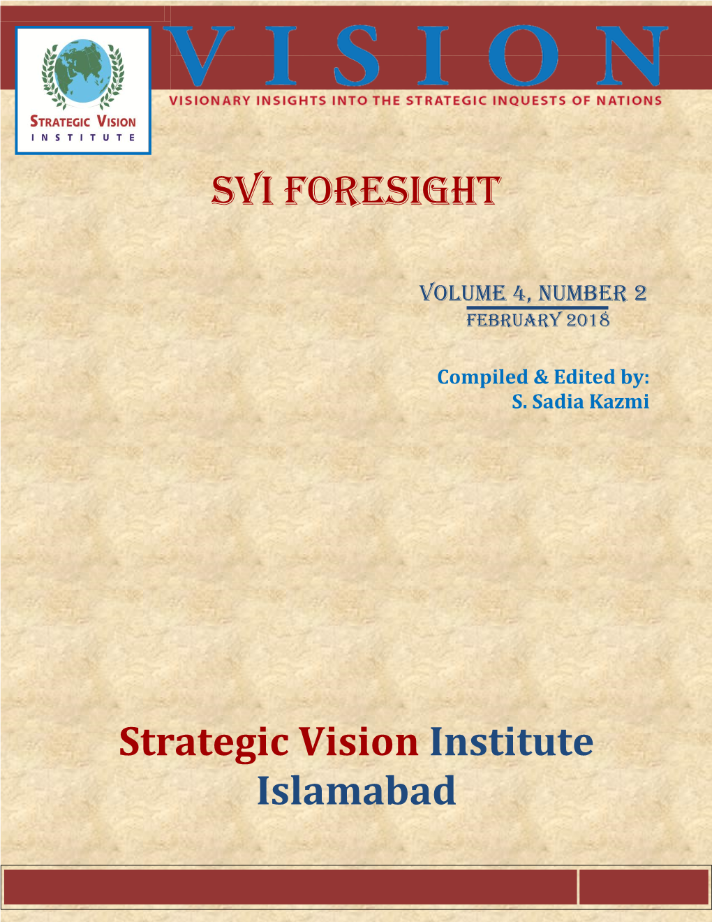SVI Foresight Strategic Vision Institute Islamabad