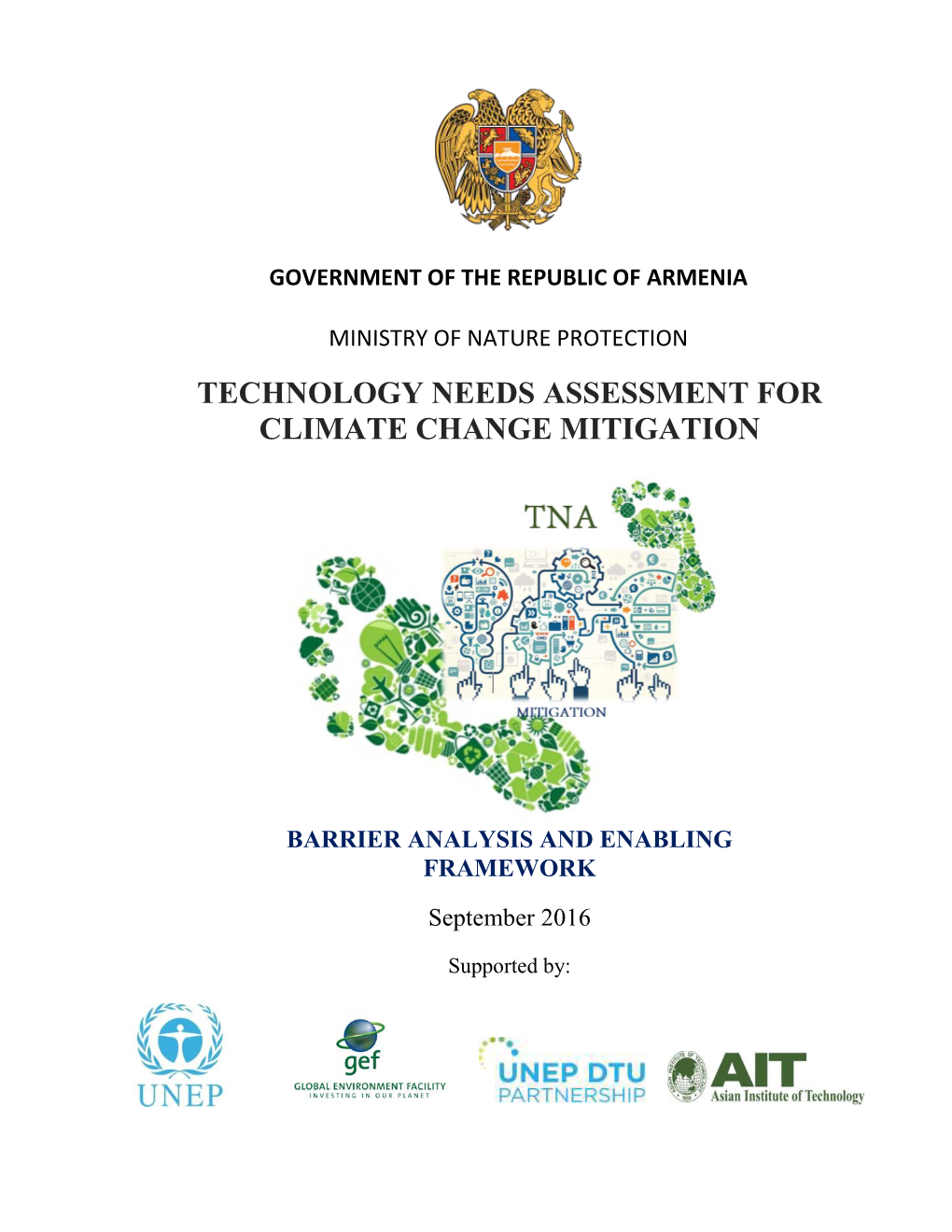 Technology Needs Assessment for Climate Change Mitigation