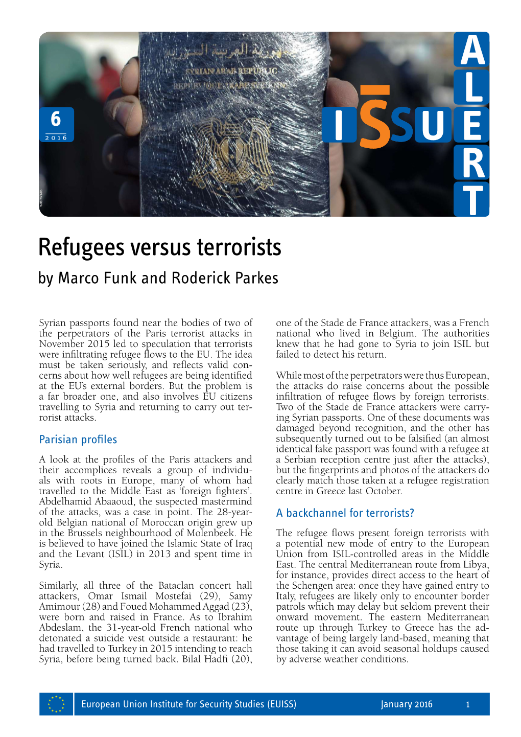 Refugees Versus Terrorists by Marco Funk and Roderick Parkes