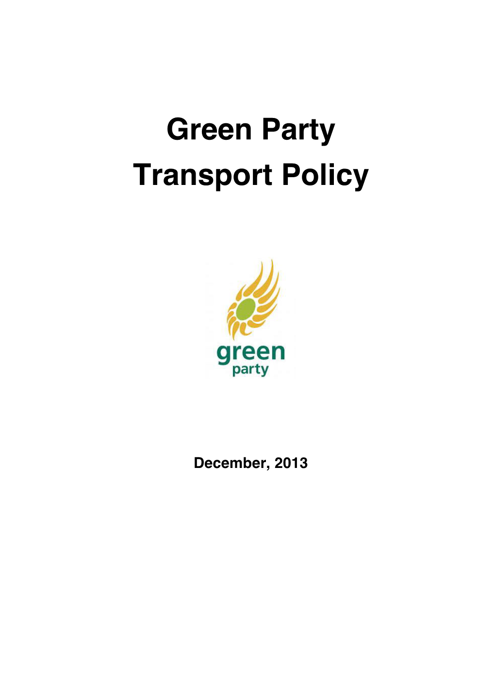 Green Party Transport Policy