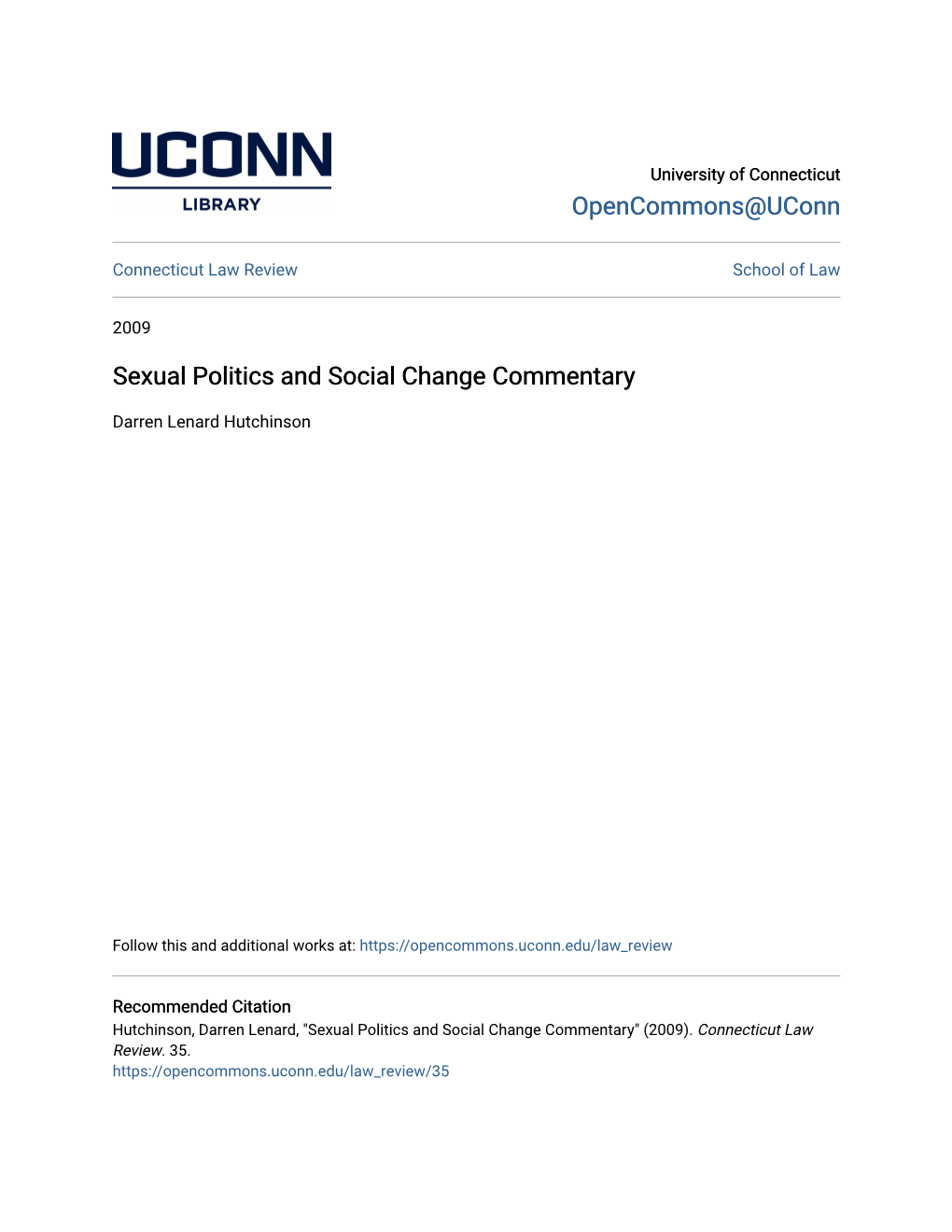 Sexual Politics and Social Change Commentary