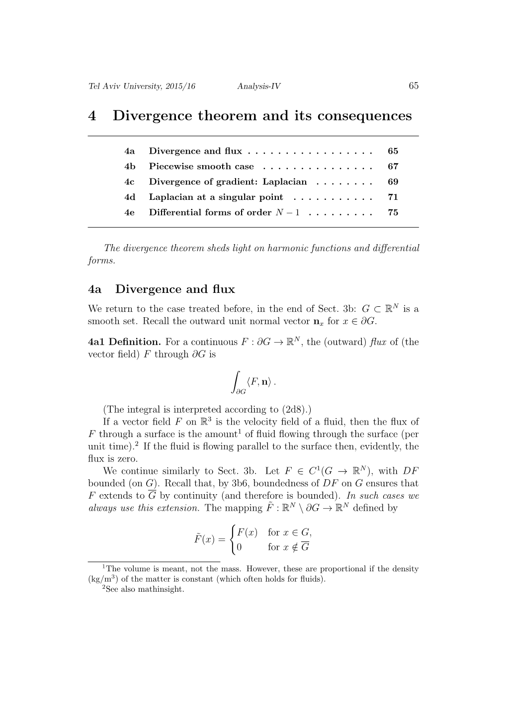 4 Divergence Theorem and Its Consequences