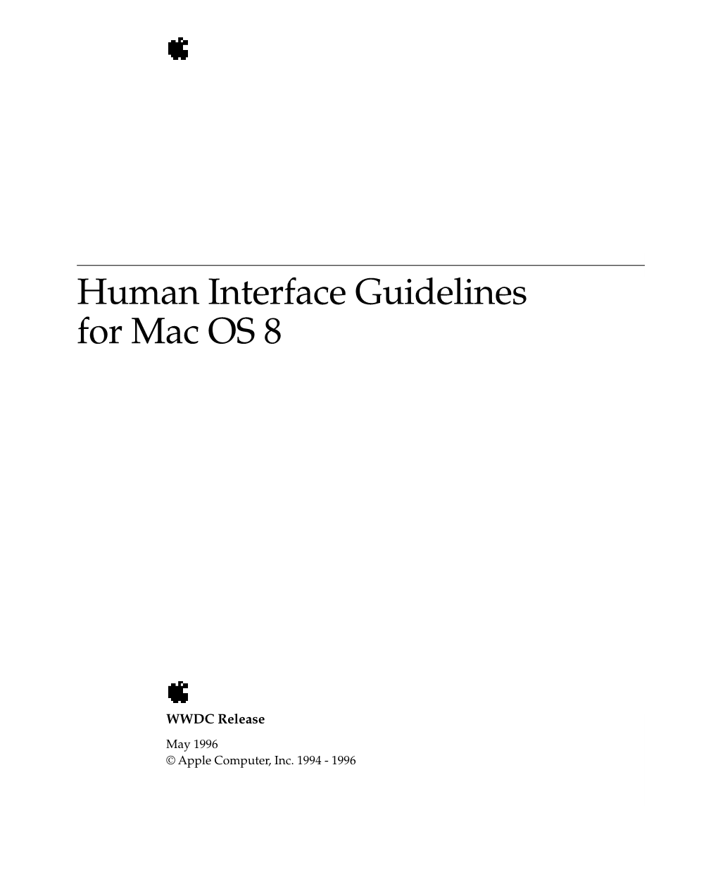Human Interface Guidelines for Mac OS 8