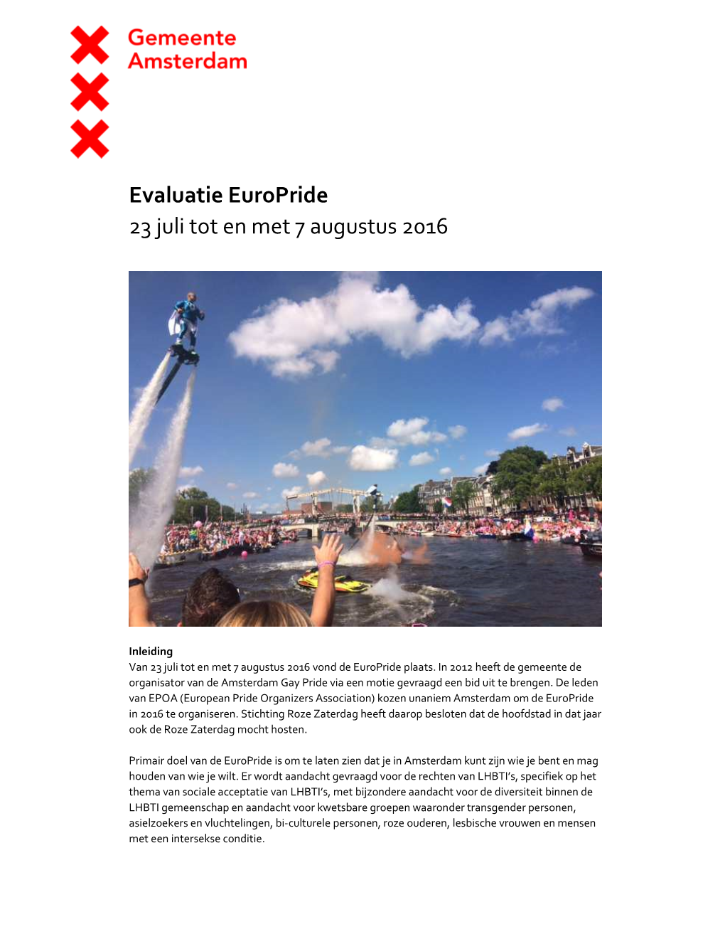 Evaluatie Europride 2016