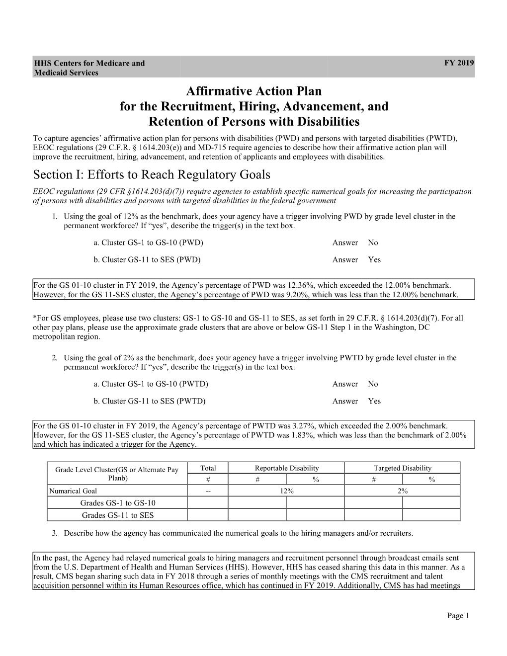 Affirmative Action Plan for the Recruitment, Hiring