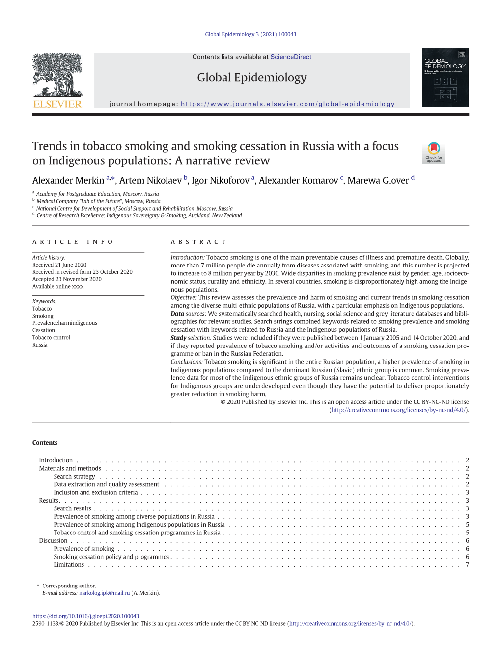 Trends in Tobacco Smoking and Smoking Cessation in Russia with a Focus on Indigenous Populations: a Narrative Review