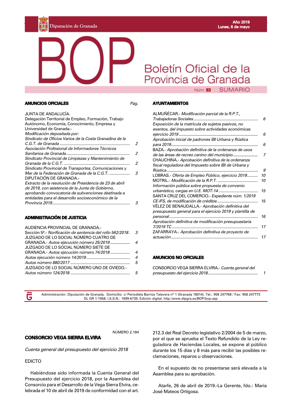 BOP 083, Lunes 6 De Mayo.Qxd