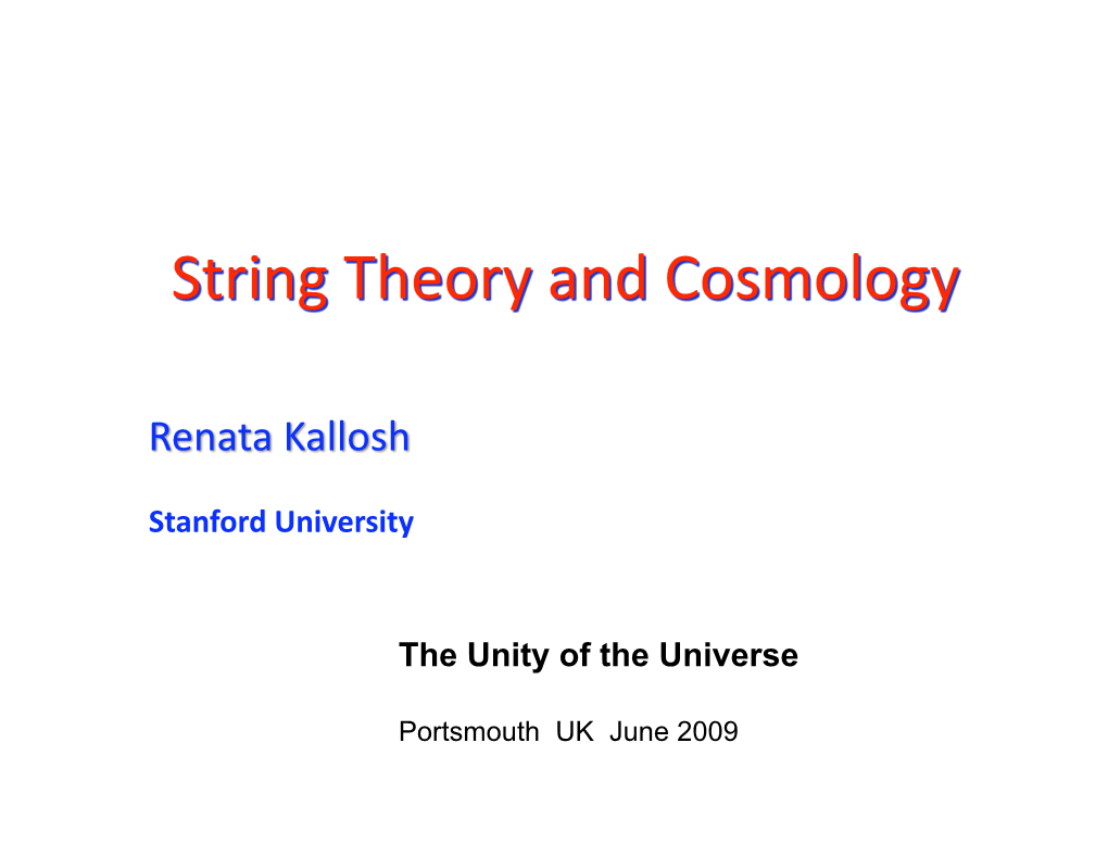 String Theory and Cosmology