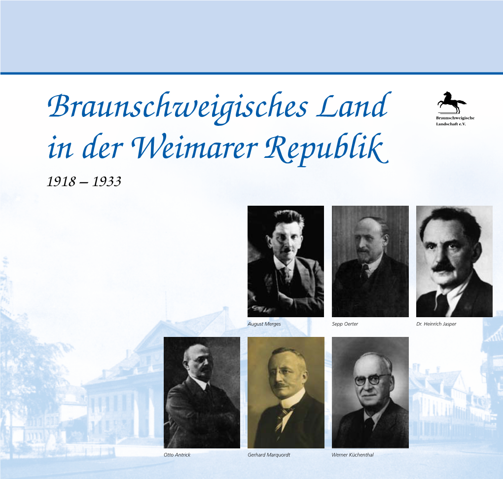 Braunschweigisches Land in Der Weimarer Republik 1918 – 1933