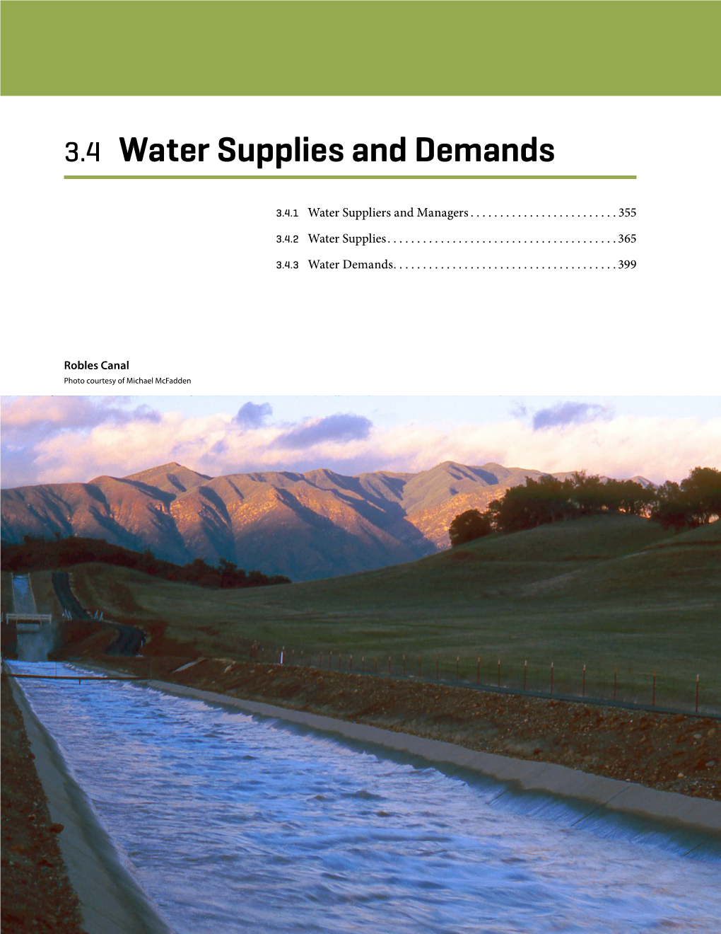 3.4 Water Supplies and Demands