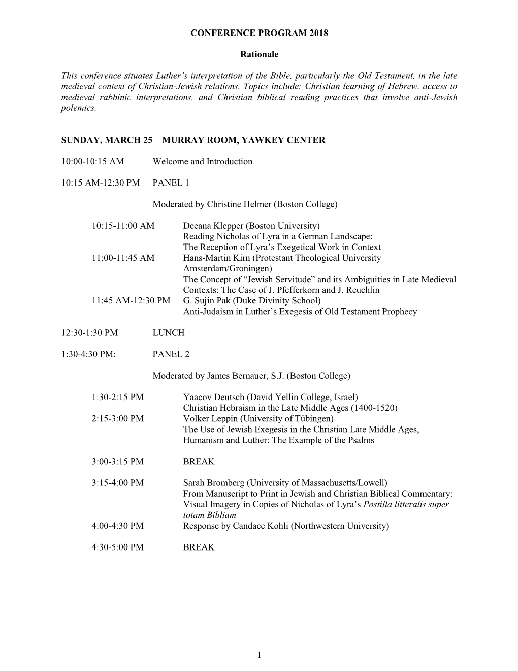 Conference Program 2018