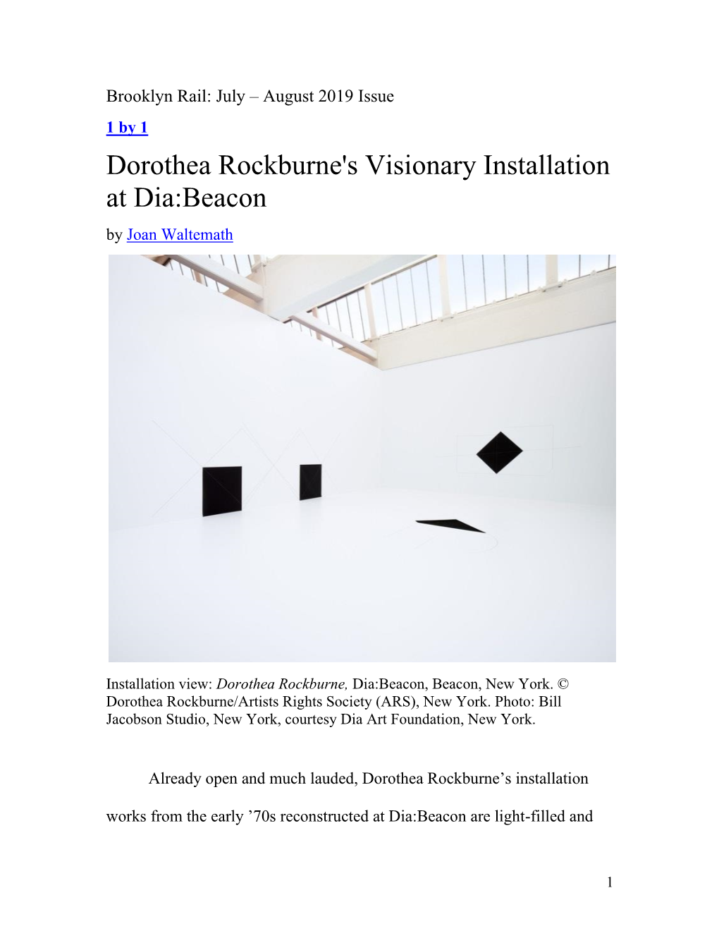 Dorothea Rockburne's Visionary Installation at Dia:Beacon by Joan Waltemath