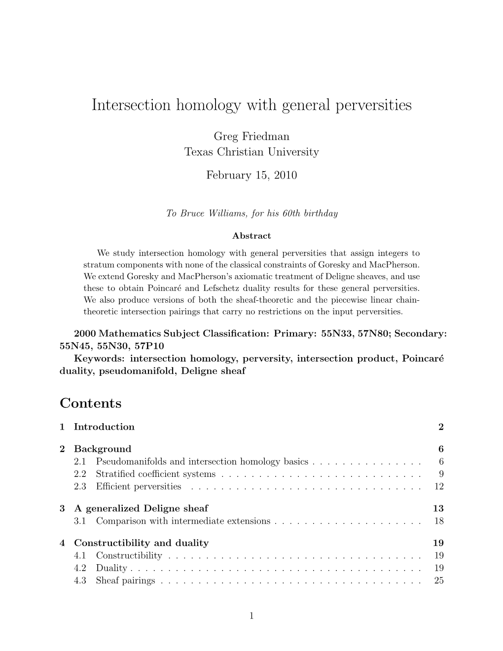 Intersection Homology with General Perversities