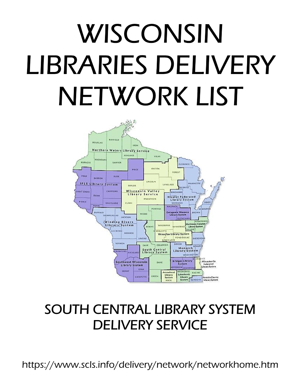 Wisconsin Libraries Delivery Network List