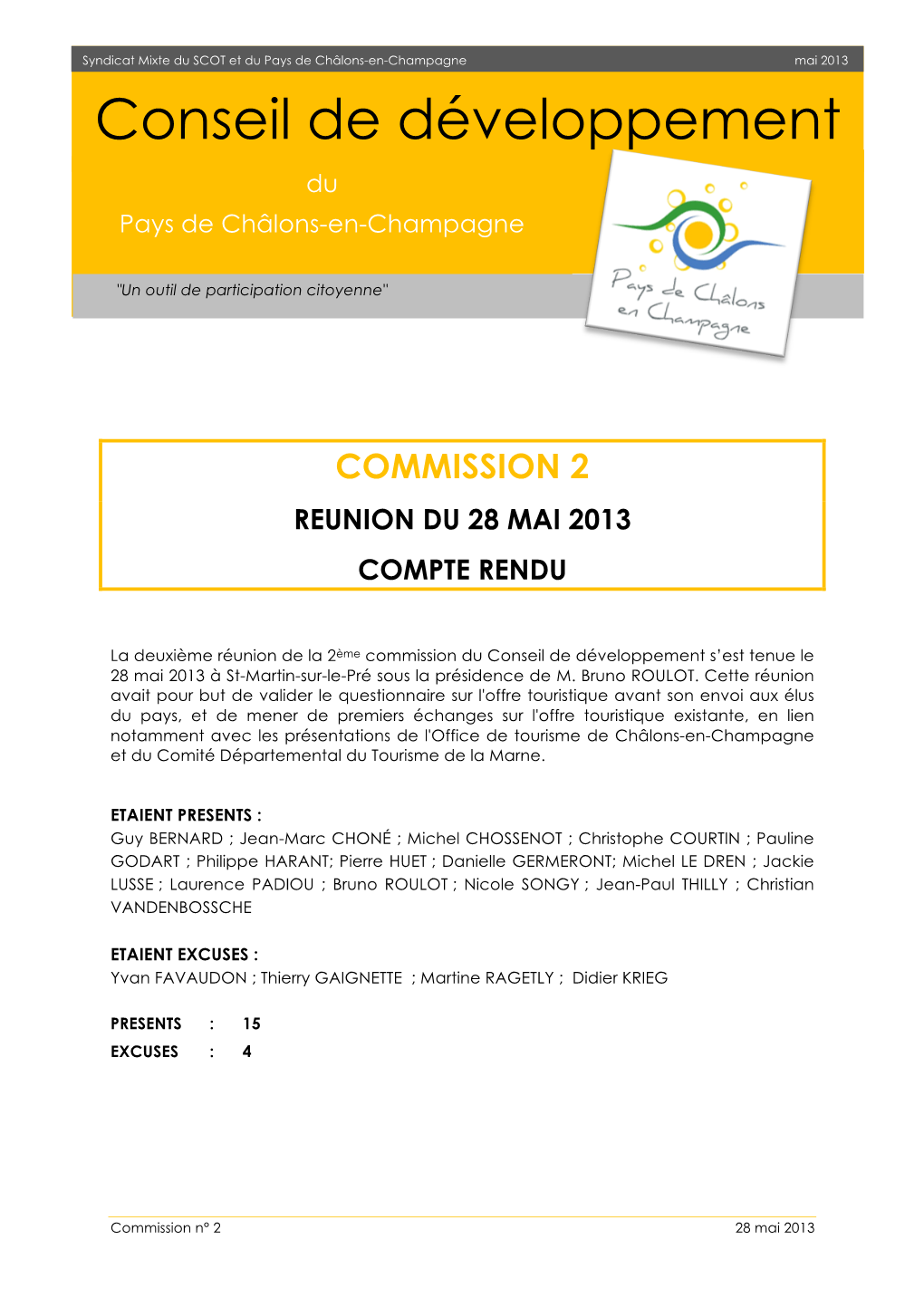 Conseil De Développement Du Pays De Châlons-En-Champagne