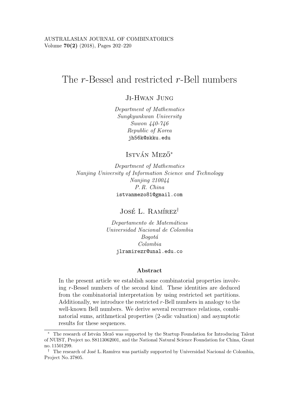 The R-Bessel and Restricted R-Bell Numbers